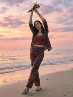 ZUMMER - Black Floral Poplin Co-Ord Set