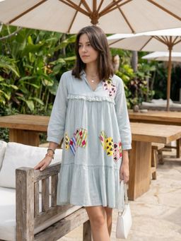 ZUMMER - Blue Hand Painted Dress