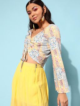 STREET 9 - Multi-Color Floral Printed Crop Top