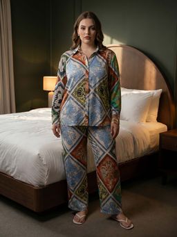 ZUMMER - Satin Multi-Color Floral Co-Ord Set