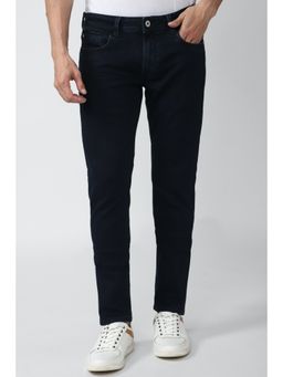 Peter England - Men Black Dark Wash Low Skinny Fit Jeans