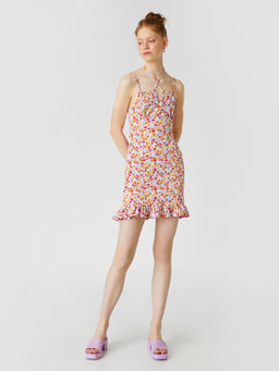 Koton - Mini Blue-patterned Dress