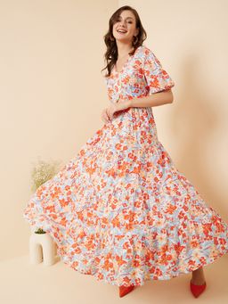 Marie Claire - Women Casual Multi Color Maxi Floral Dress