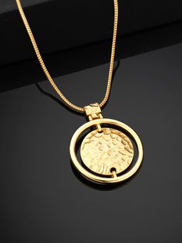 Estele - Gold Plated Circular Designer Pendant Necklace for Girls and Women