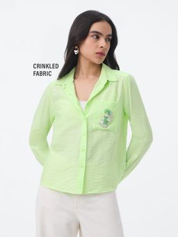 The Souled Store - Textured Shirt Lemonade Women Shirt