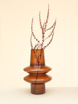 Muun Home - Ripple Glass Vase - Haze Brown