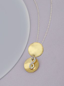 Carlton London - Women 925 Sterling Silver 2 Tone Plated Engraved Pendant with Chain