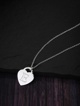 Carlton London - Women 925 Sterling Silver Rhodium Plated & E Alphabet Pendant with Chain