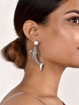 Teejh - Tanuja Silver Oxidised Earrings