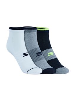 SKECHERS - 3Pk Men Flat Knit Low Cut Navy Blue Socks