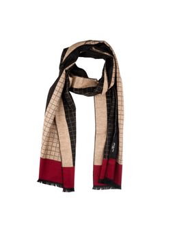 The Tie Hub - Checkered Black with Cream Woolen Scarf