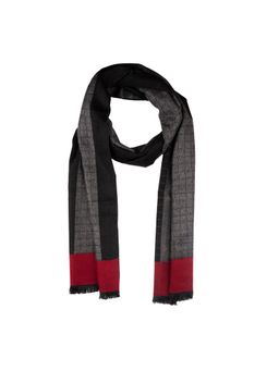 The Tie Hub - Checkered Black Woolen Scarf
