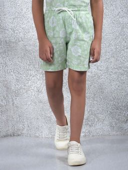 CRIMSOUNE CLUB - Boy's Green Floral Print Shorts