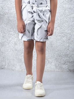 CRIMSOUNE CLUB - Boy's White Floral Print Shorts