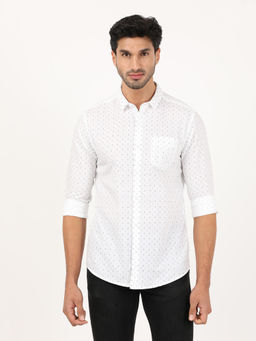 Wrangler - Men White Printed Slim Fit Shirt