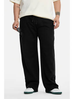 Snitch - Men Black Cotton Blend Trouser