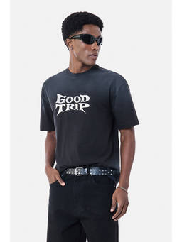 Snitch - Men Black Cotton T-Shirt