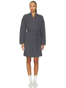 Barefoot Dreams - Brushed Luxe Women's Soft Jersey Self-Tie Lounge Robe Grey