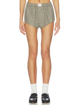 CLOSED - Poplin Women's Elastic Waist Boyshorts Green