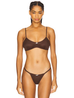 For Love & Lemons - Elliana Women's Non-Padded Adjustable Strap Bralette Brown