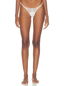 For Love & Lemons - Pastel Bouquets Women's Floral Lace Thong Panty White