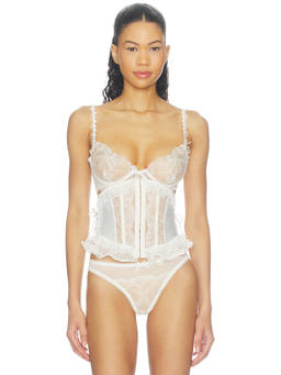 For Love & Lemons - Chantilly Women's Lace Boned Underbust Corset Off White