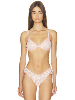 Free People - Save The Date Women's Lace Ruffle Bralette Pink