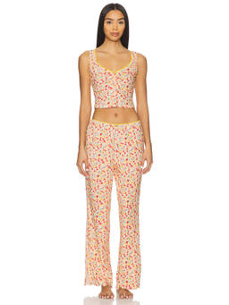 Free People - Fresh In Love Women's Floral Pointelle Knit Pajama Set Multi-Color