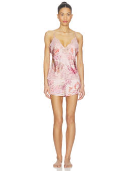 homebodii - Toulouse Women's Lace Trim Adjustable Strap Cami Set Pink