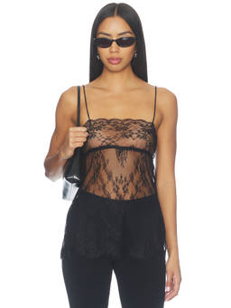 LIONESS - Sheer Lace Women's Barely There Camisole Black