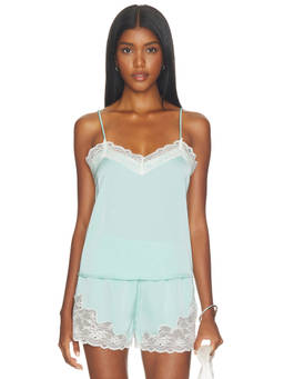 MADISON THE LABEL - x REVOLVE Women's Satin Lace Trim Cami Top Blue