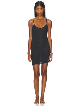 Negative Underwear - Whipped Women's Ribbed Knit Semi-Sheer Cami Dress Black