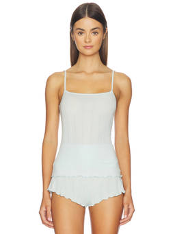 Negative Underwear - Whipped Women's Ribbed Micromodal Lettuce Hem Cami White