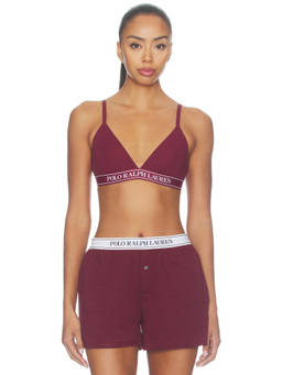 POLO RALPH LAUREN - Essentials Women's Logo Band Triangle Bralette Maroon