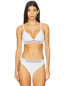 POLO RALPH LAUREN - Triangle Women's Non-Padded Cotton Blend Bralette White