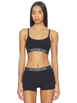 POLO RALPH LAUREN - Scoop Women's Cotton Blend Wireless Bralette Black
