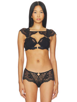 Thistle and Spire - Daphne Women's Lace Padded Underwired Full Bra Black