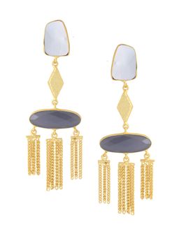 VIRAASI - Gold Toned Contemporary Drop Earrings