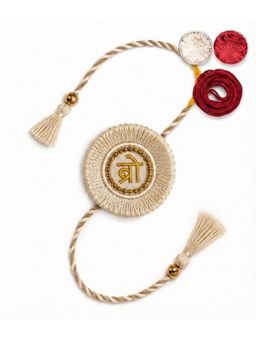 MasQ - Bro Beige Rakhi with Roli Chawal and Kalawa