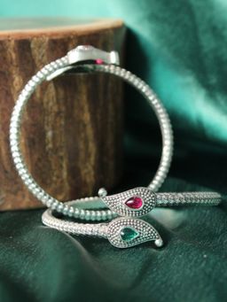 Spring Soul - Silver Engraved Stone Bangles