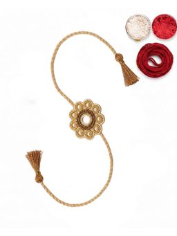 MasQ - Shubh Beige Rakhi with Roli Chawal and Kalawa