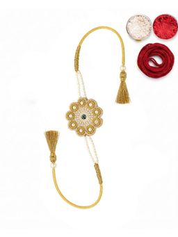 MasQ - Shubh Pearl Rakhi with Roli Chawal and Kalawa