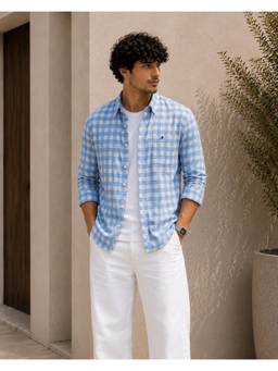XKIND - Blue Striped Regular Fit Shirt