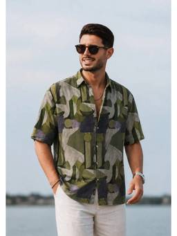 XKIND - Printed Multi-Color Relaxed Fit 100% Cotton Shirt
