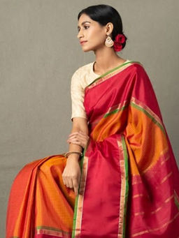 Fabindia - Silk Kanjeevaram Checks Sari
