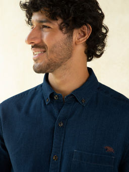 Andamen - Slim Fit Mirage Indigo Casual Reg Shirt