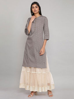 W - Grey Light Festive Kurta