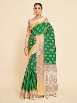 Mimosa - Women'S Kanjivaram Art Silk Saree With Unstiched Blouse
