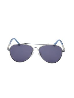 Carlton London - Premium Men Silver & Blue Polarised & UV Protected Lens Aviator Sunglasses - CLSM130