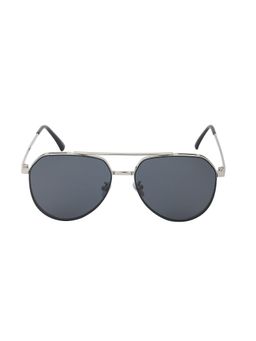 Carlton London - Premium Men Silver & Black Polarised & UV Protected Lens Aviator Sunglasses - CLSM136